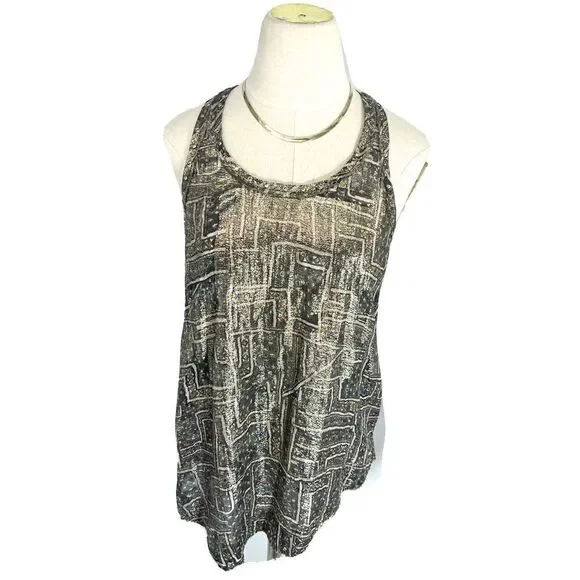 Isabel Marant x H&M Metallic Racer Back Tank Top Size 4 US Grommet Studs Unique - Picture 3 of 11